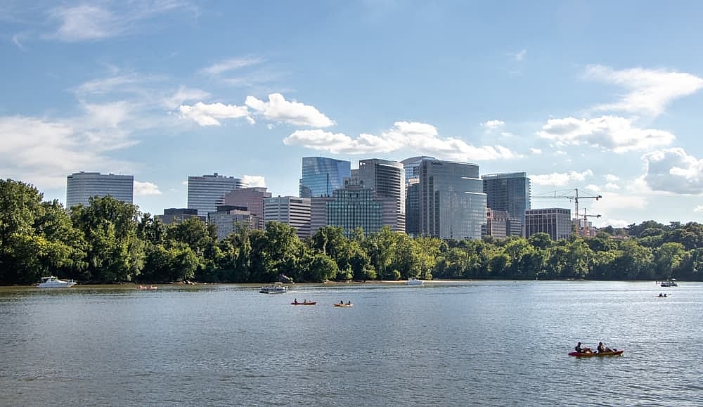 Potomac River and Skyline of Arlington, Virginia, USA (Summer)	