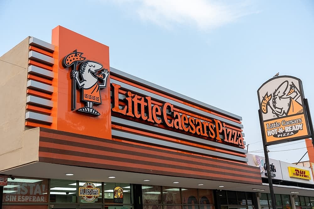  Little Caesars is a carry-out chain featuring pizza and crazy bread.
