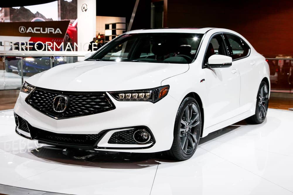 Acura TLX shown at the New York International Auto Show 2017.