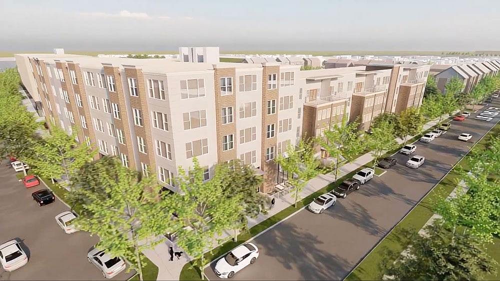 An aerial view of the MLK Development.