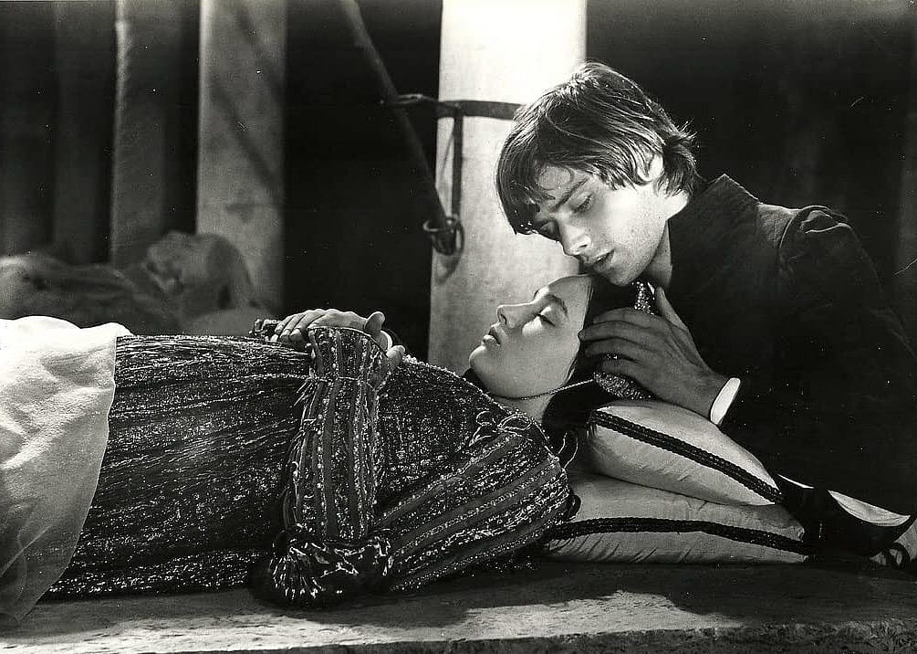 Leonard Whiting and Olivia Hussey in a scene from the 1968 "Romeo and Juliet"