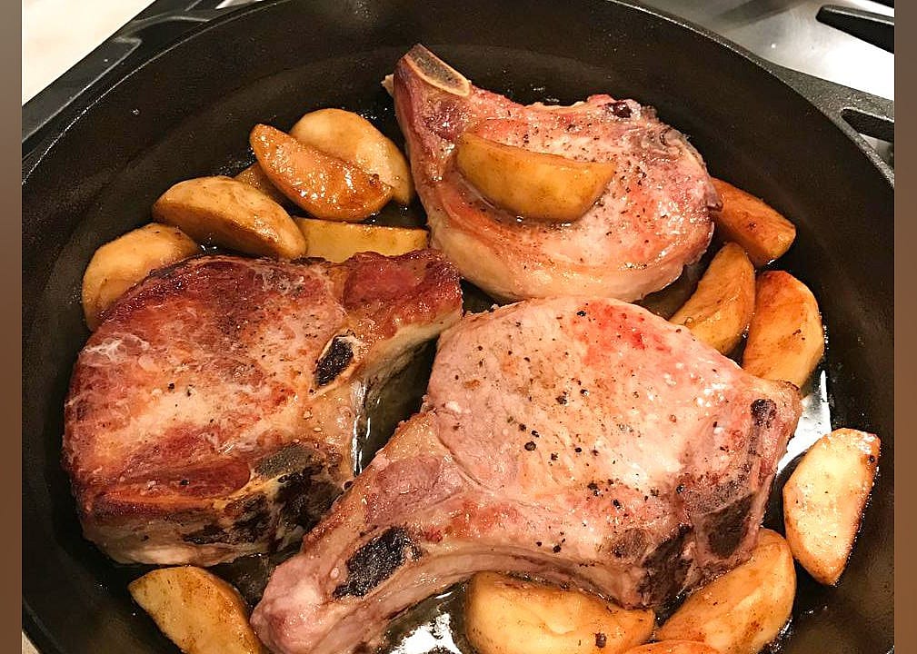 Caramel Apple Pork Chops