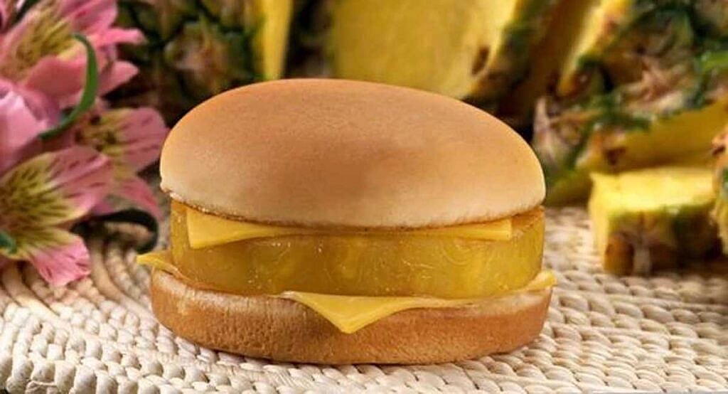 A close shot of a McDonald's Hula Burger