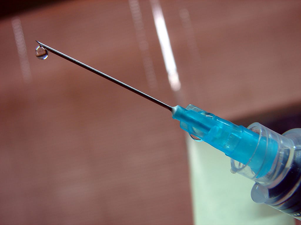 Needles infected with HIV