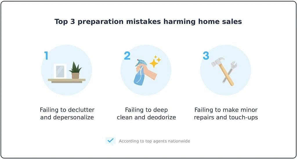 Infographic on the top 3 preparation mistakes harming home sales.