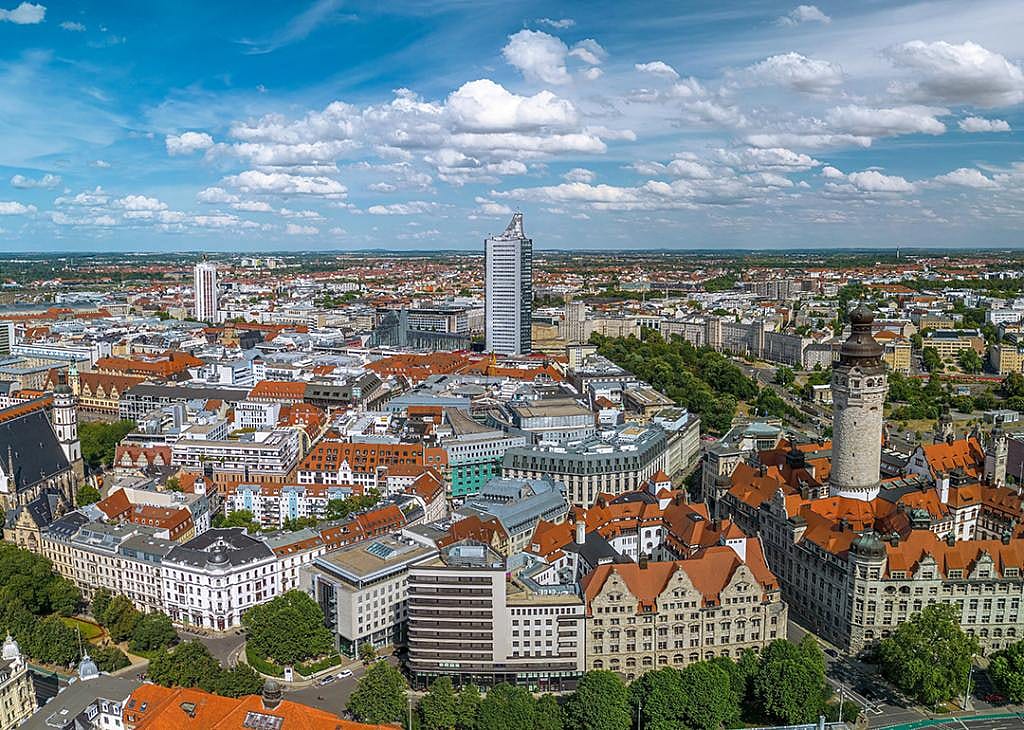 Aerial view of Leipzig, Germany.