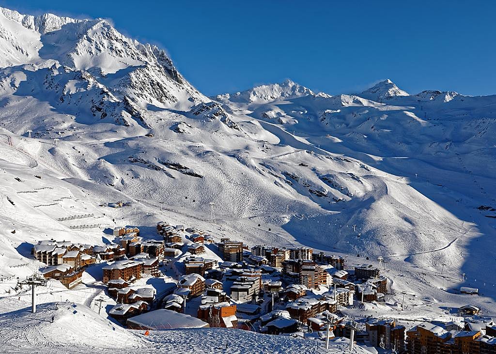 A view of the Val Thorens Ski Resort in France.