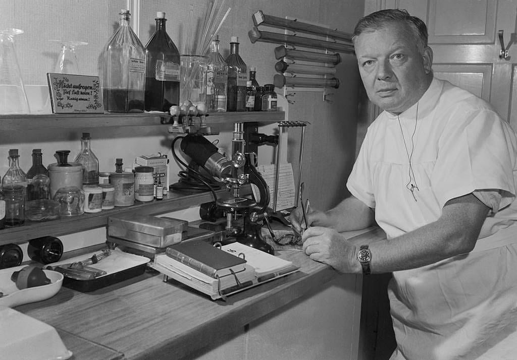 German Doctor Werner Forssmann is one of three heart specialists jointly awarded the 1956 Nobel Prize for medicine.