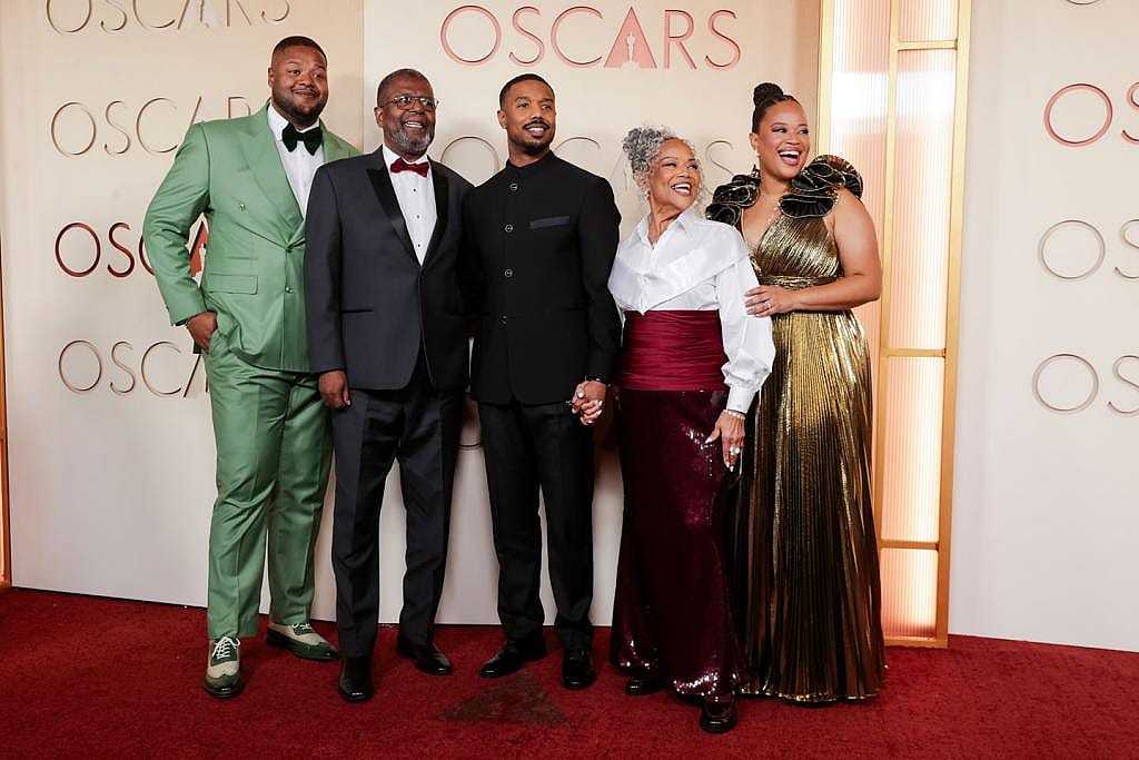 Michael A. Jordan, Michael B. Jordan, Donna Jordan and Jamila Jordan-Theus at the 98th Annual Oscars held at Dolby Theatre on March 15, 2026 in Hollywood, California