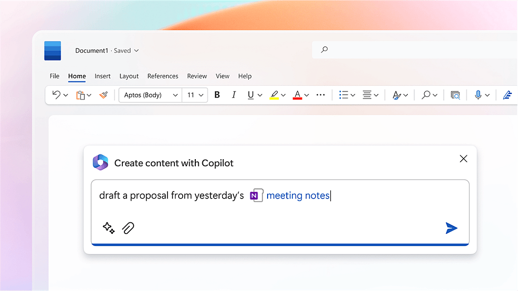 A screenshot of Copilot in Microsoft Word. 