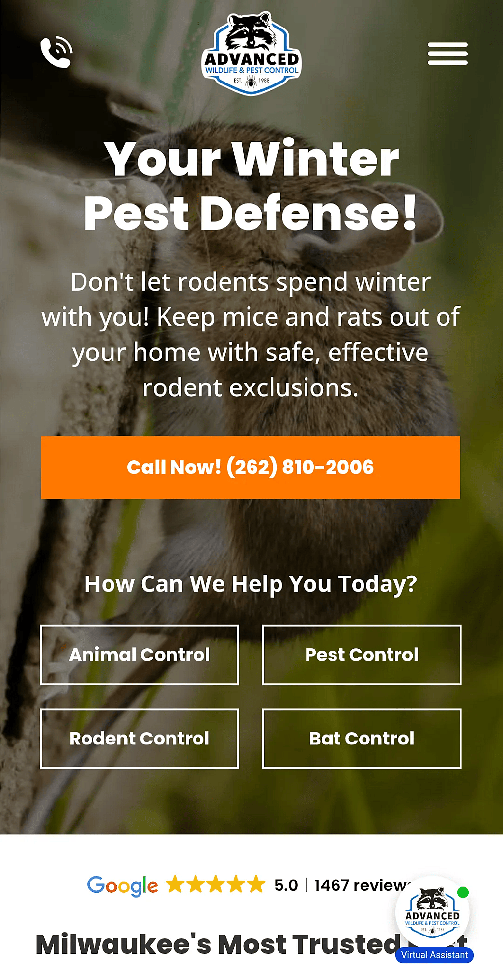 A screenshot of a website's mobile view. 