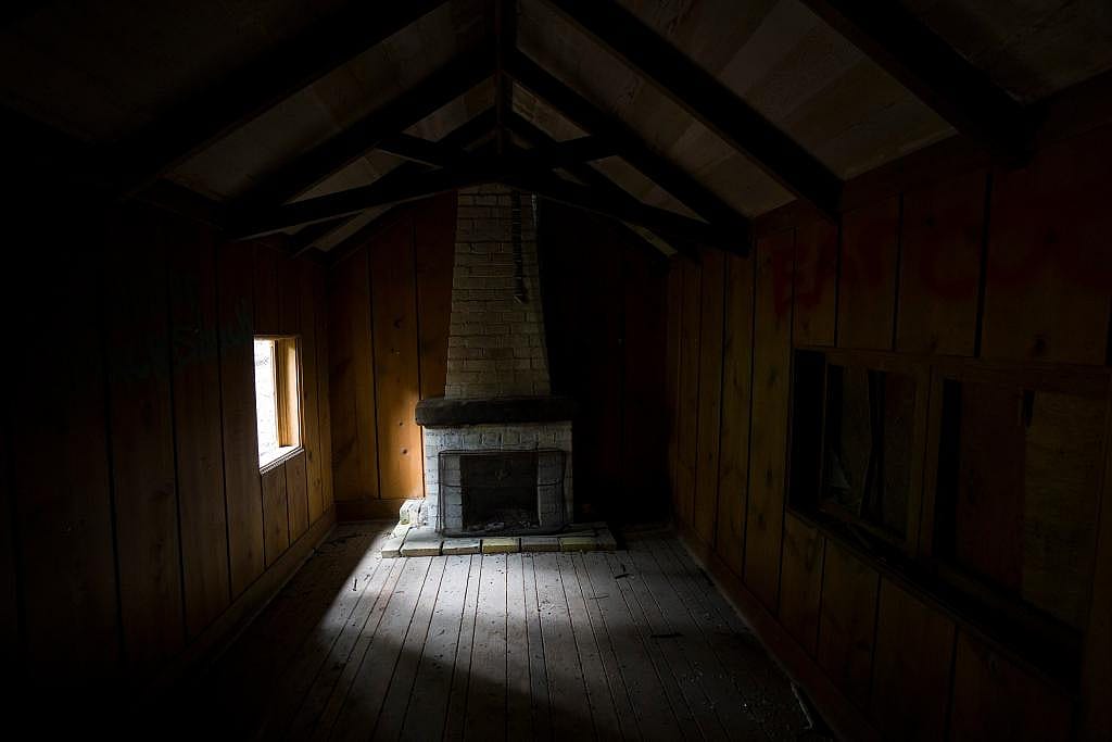Light streams into an abandoned building at what was once St. Ann's Retreat.