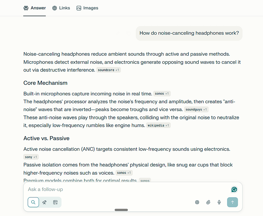 A screenshot of a prompt and a result from a search optimization.