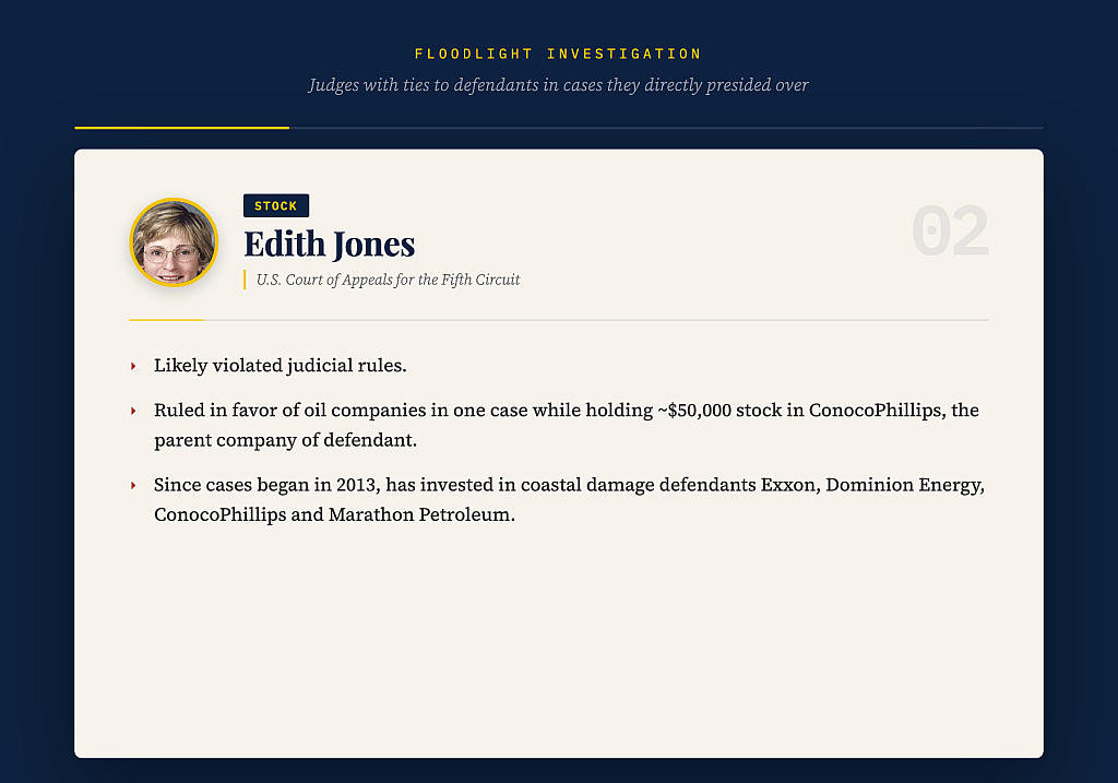 Infographic showing Edith Jones' profile.
