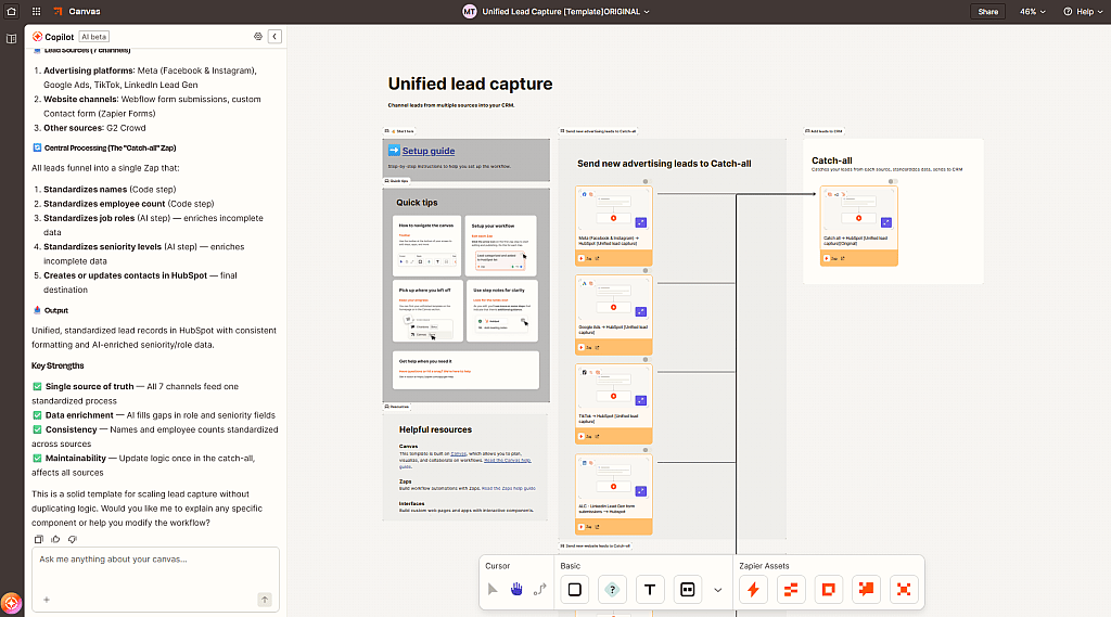 A sample screenshot showing an orchestrated system for building an AI agent.
