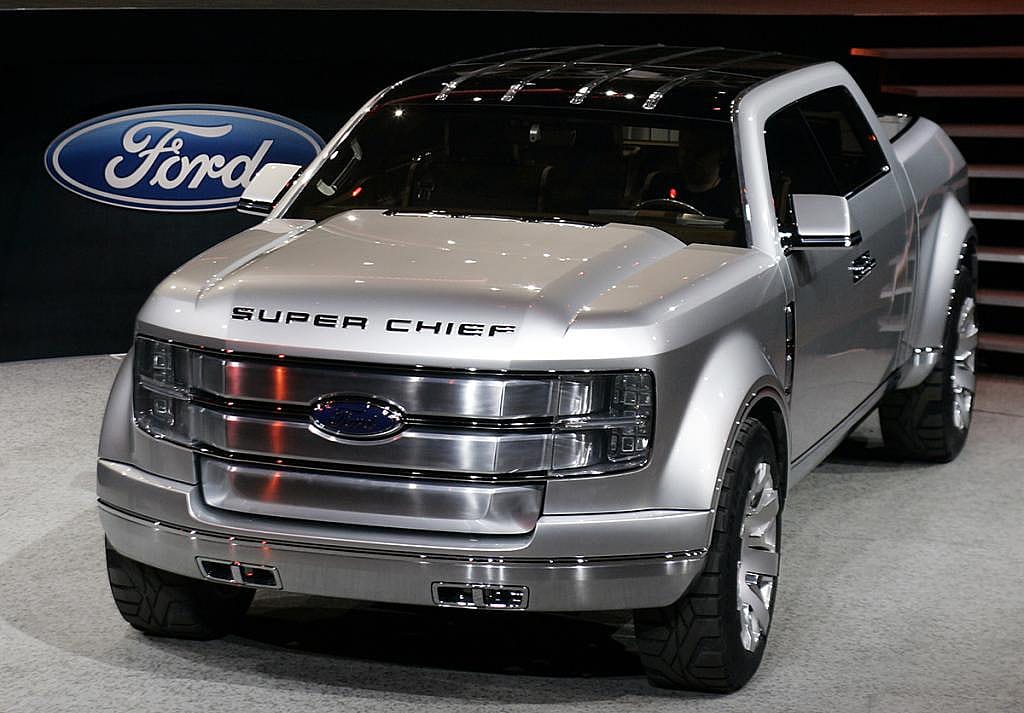 The Ford concept F-250 Super Chief as shown on January 8, 2006  at the North American International Auto Show at Cobo Hall in Detroit, Michigan. 