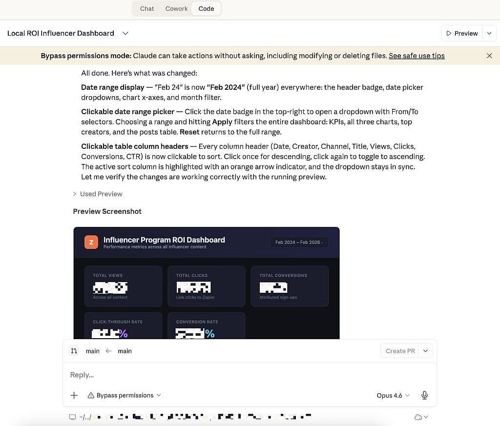 A screenshot of Claude's interface. 