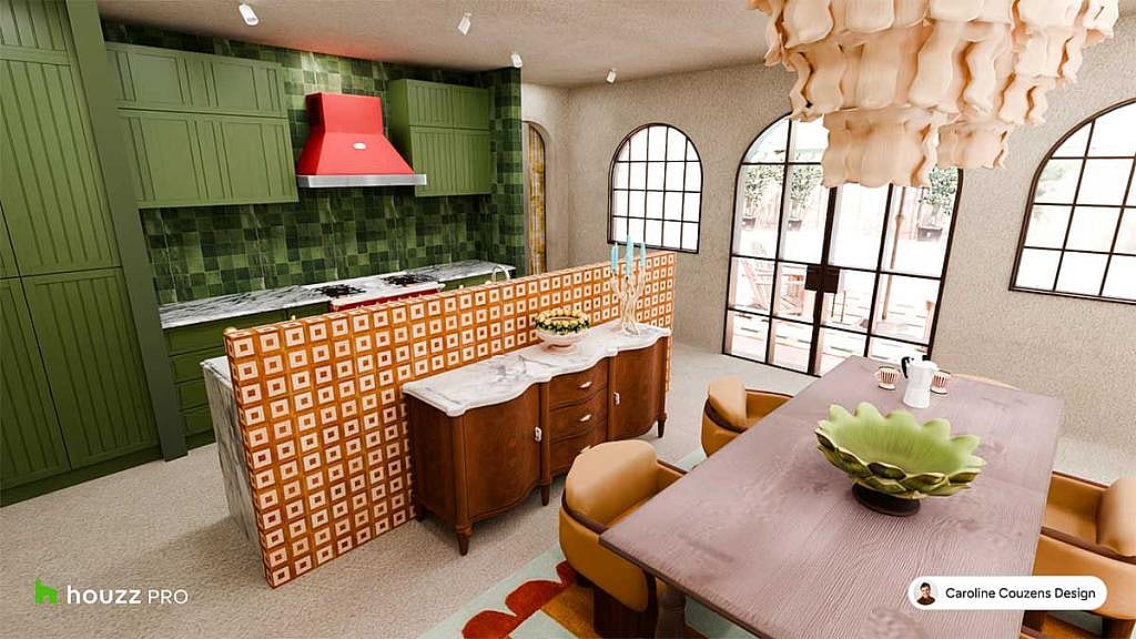 An Italian-inspired kitchen and dining area by Caroline Couzens Design.
