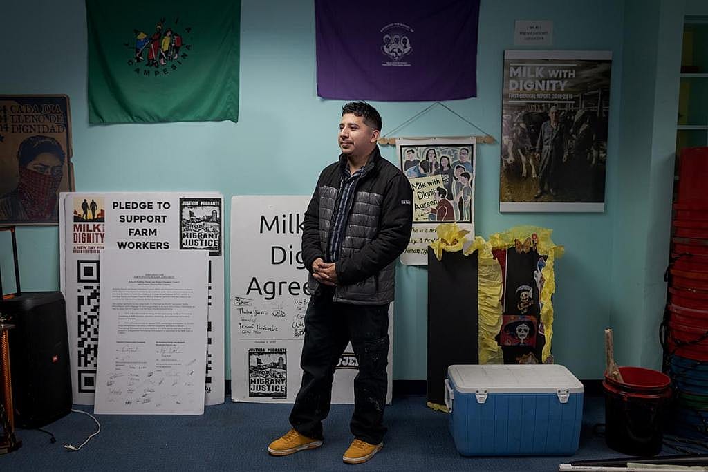 osé Ignacio ‘Nacho’ De La Cruz in the offices of Migrant Justice in November.