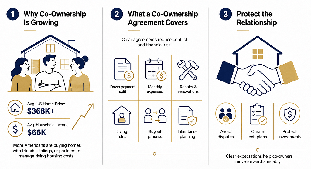 An infographic defining co-ownership agreements.
