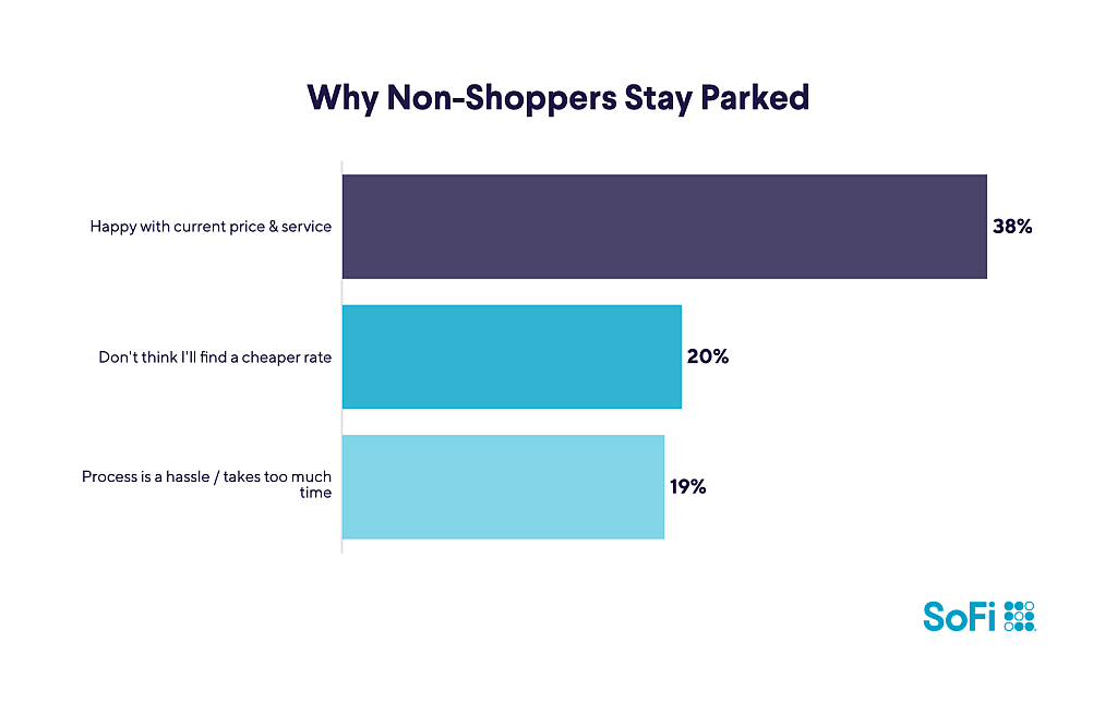 A data bar chart showing the top reasons why non-shoppers stay parked.