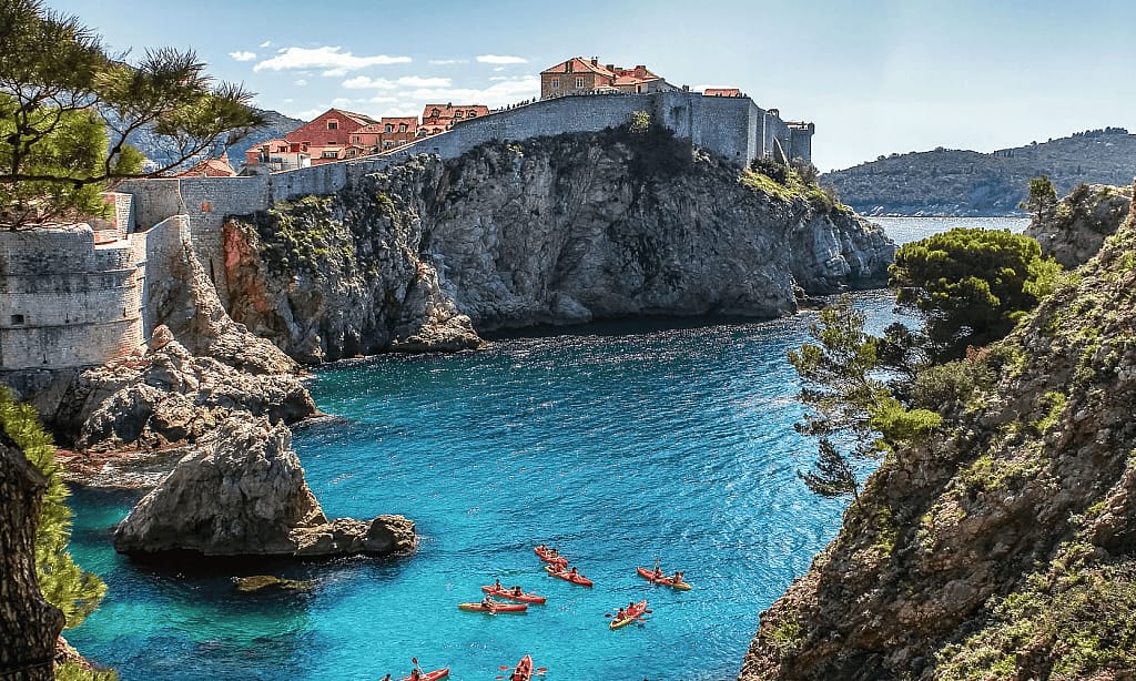 A view of the historic Walls of Dubrovnik in Croatia.