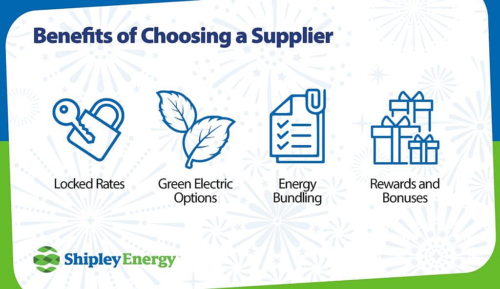 An infographic listing the benefits of choosing a supplier.