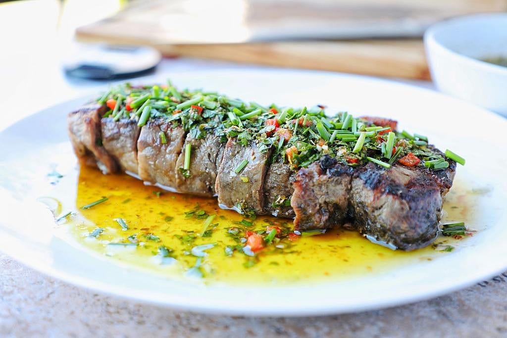 A plate of Chimichurri Steak.