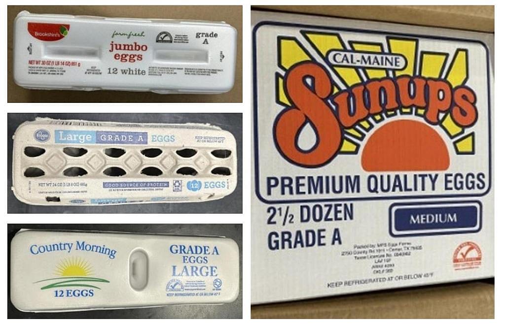 Varieties of eggs being recalled