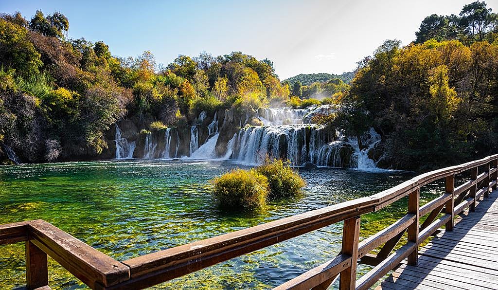 Skradinski Buk waterfall within Krka National Park in Croatia.