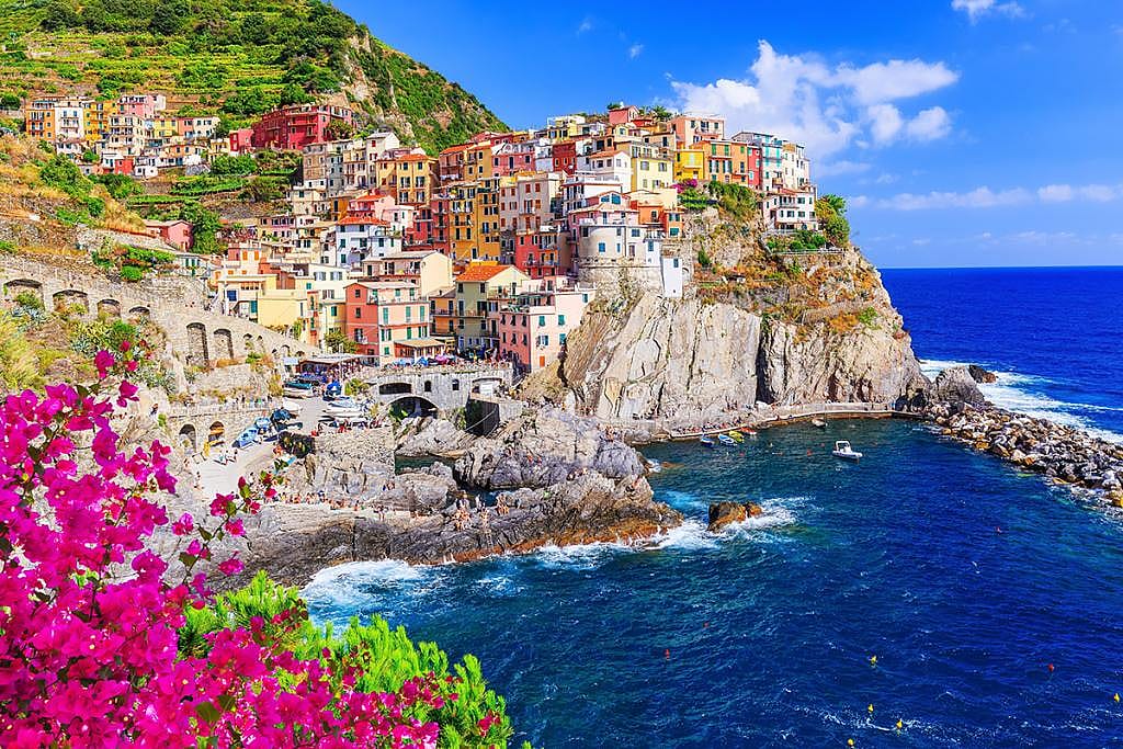 A view of the Manarola town in Cinque Terre, Italy.