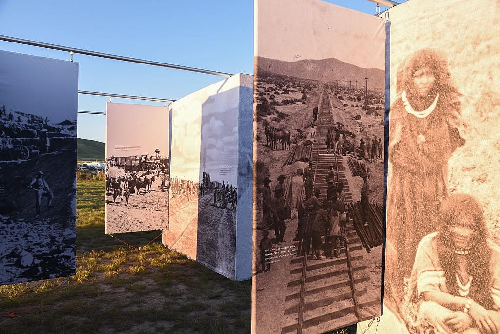 The sun shines on May 10, 2019  before the 150th anniversary celebration of the completion of the transcontinental railroad at Promontory Summit where the two rails met back on May 10, 1869.