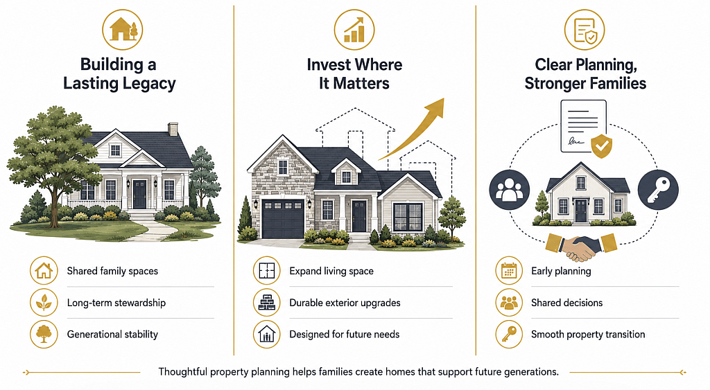 An infographic reporting key points on the rise of legacy properties.