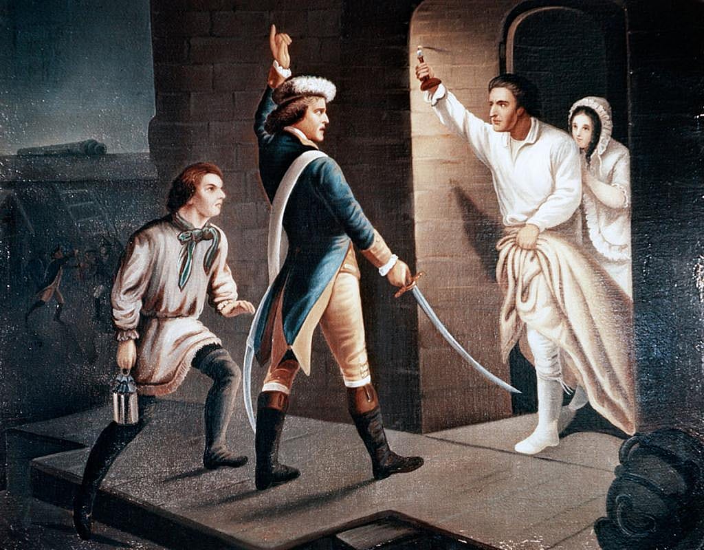 Capture of Fort Ticonderoga by Ethan Allen and the Green Mountain Boys by artist Frederick Coffay Yohn. 