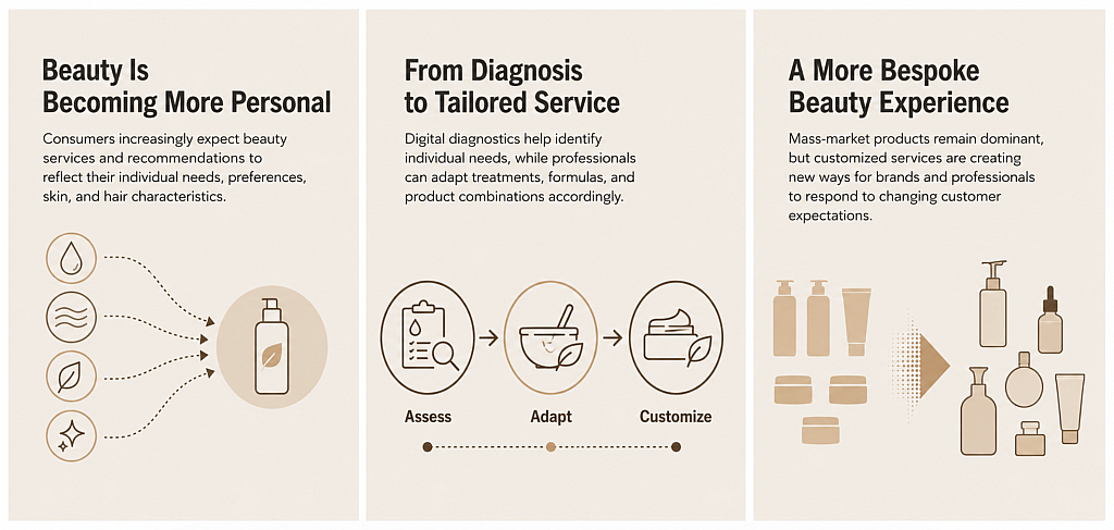 Infographic reporting how demand for customized services is reshaping the beauty industry.
