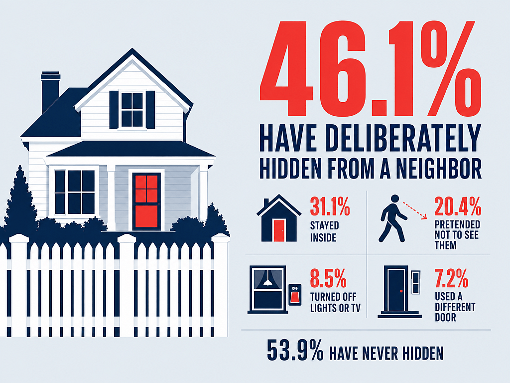 A data graphic reporting percentage of Americans who are avoiding their neighbors.