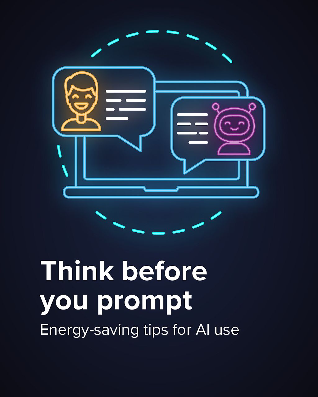Infographic 1 of 5: Energy-saving tips for AI use