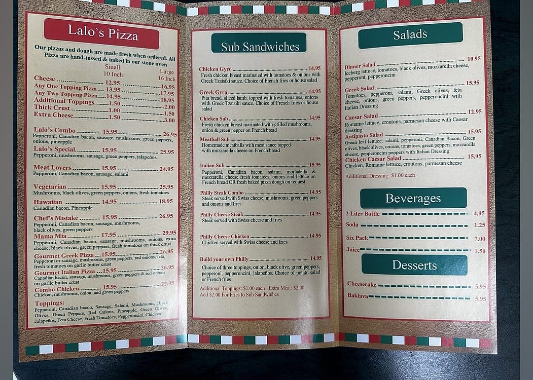 #2. Lalo's Pizza Take Out
