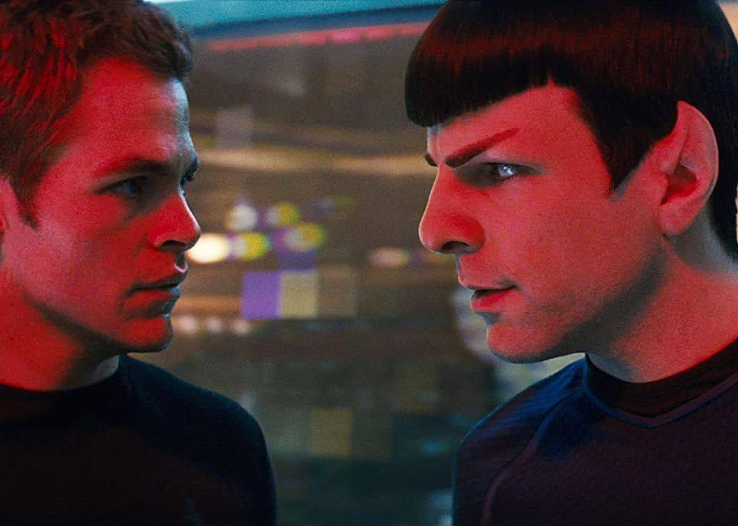 Chris Pine and Zachary Quinto in "Star Trek".