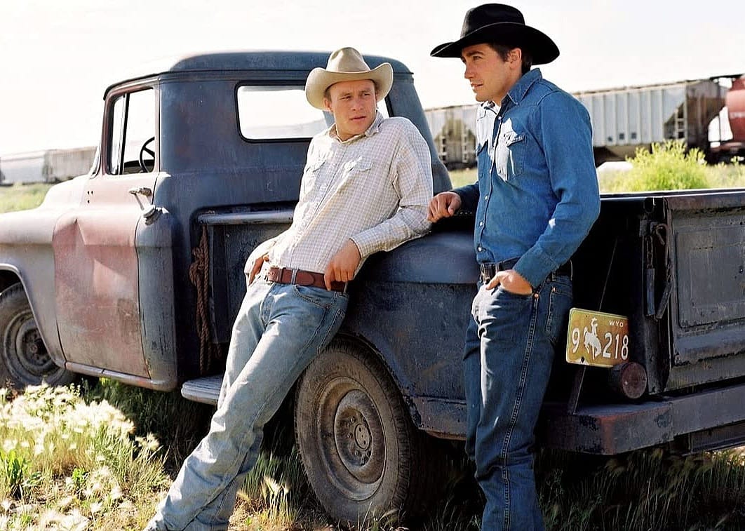 Heath Ledger and Jake Gyllenhaal in a scene from "Brokeback Mountain"