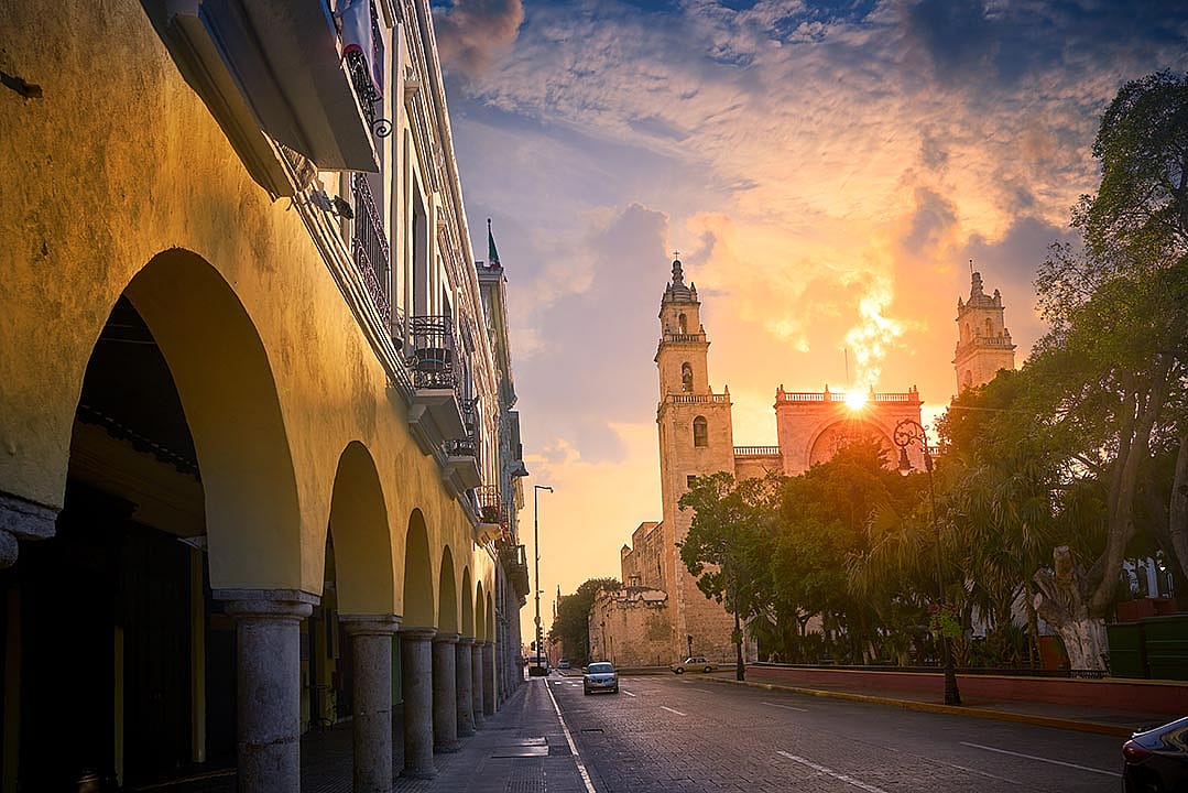 sunrise in Merida, Yucatan peninsula