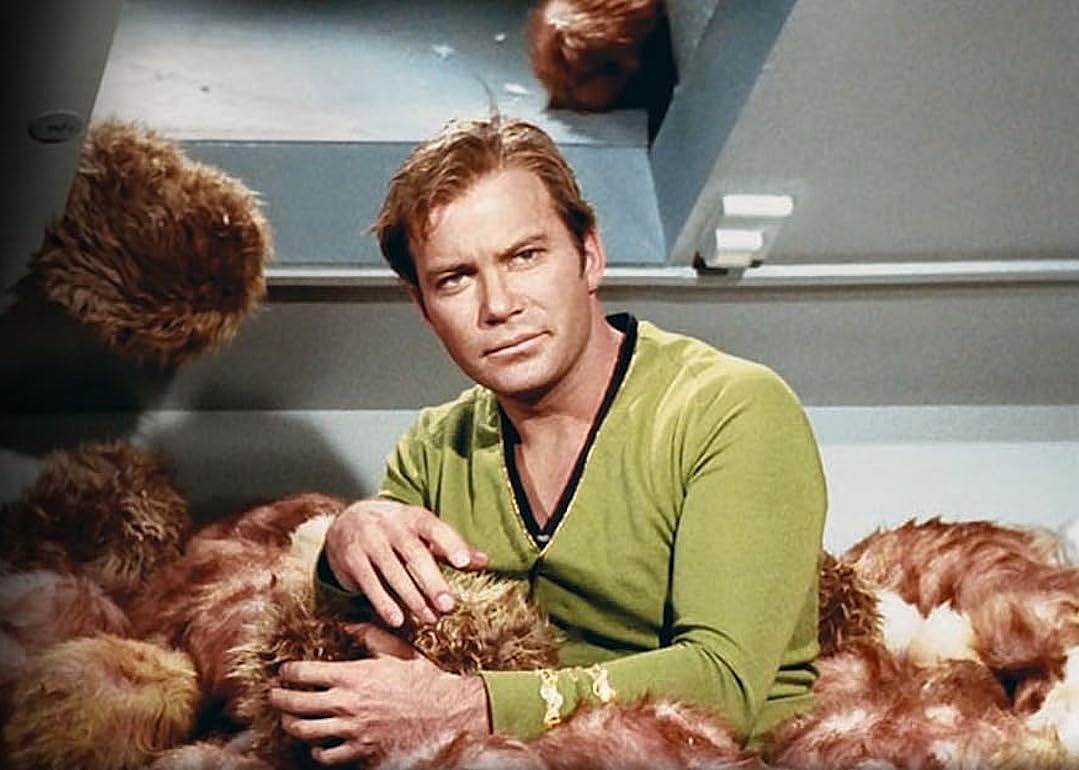 William Shatner in a Star Trek scene.