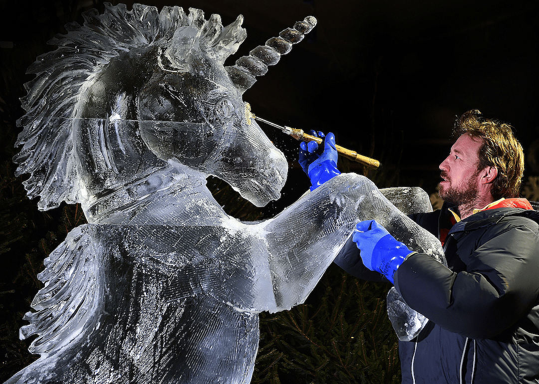 Unicorn sculpture in Edinburgh, Scotland