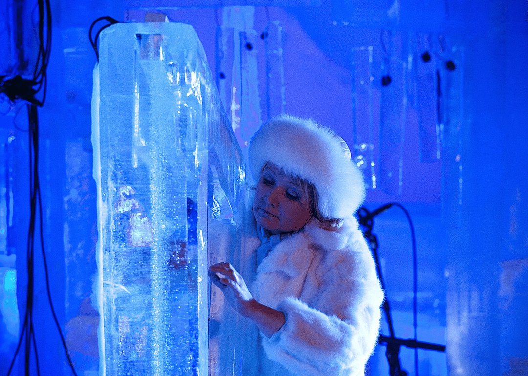 Harp made out of ice in Geilo, Norway