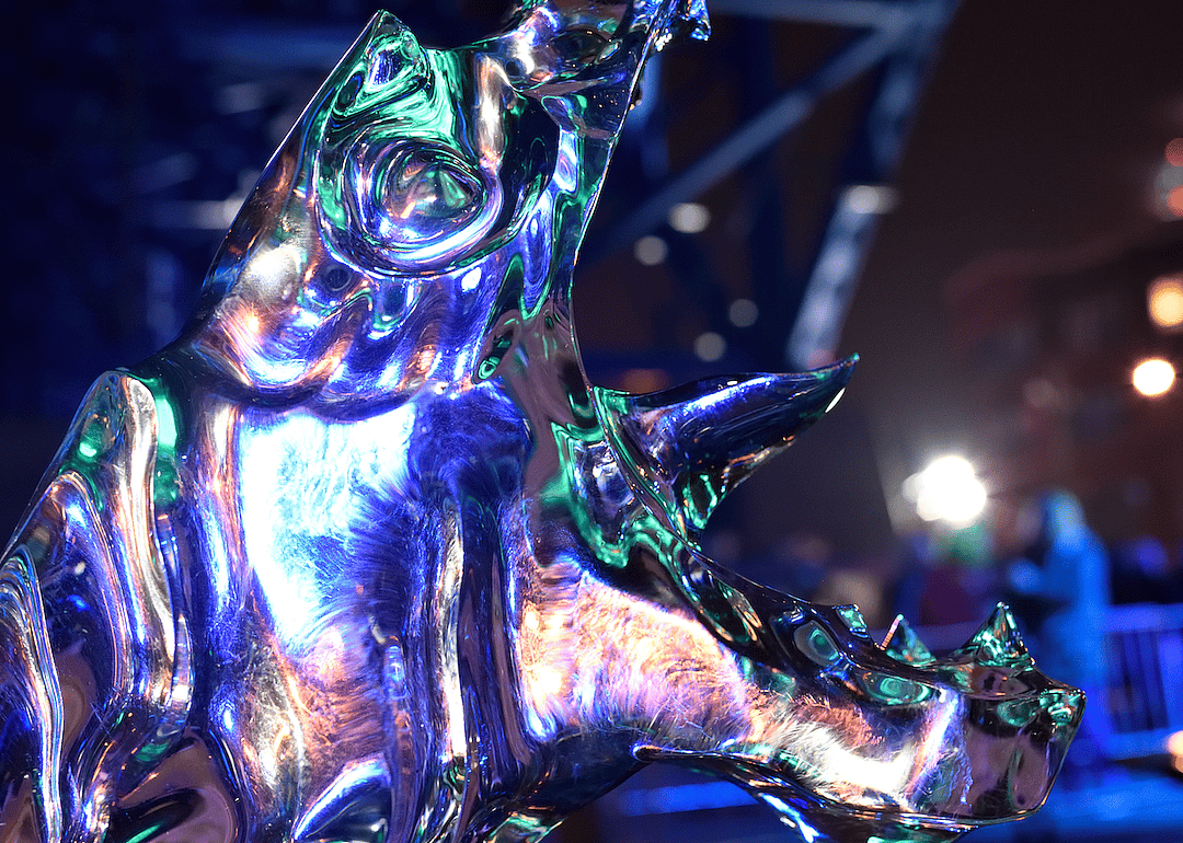 Dragon ice sculpture in Cleveland, Ohio
