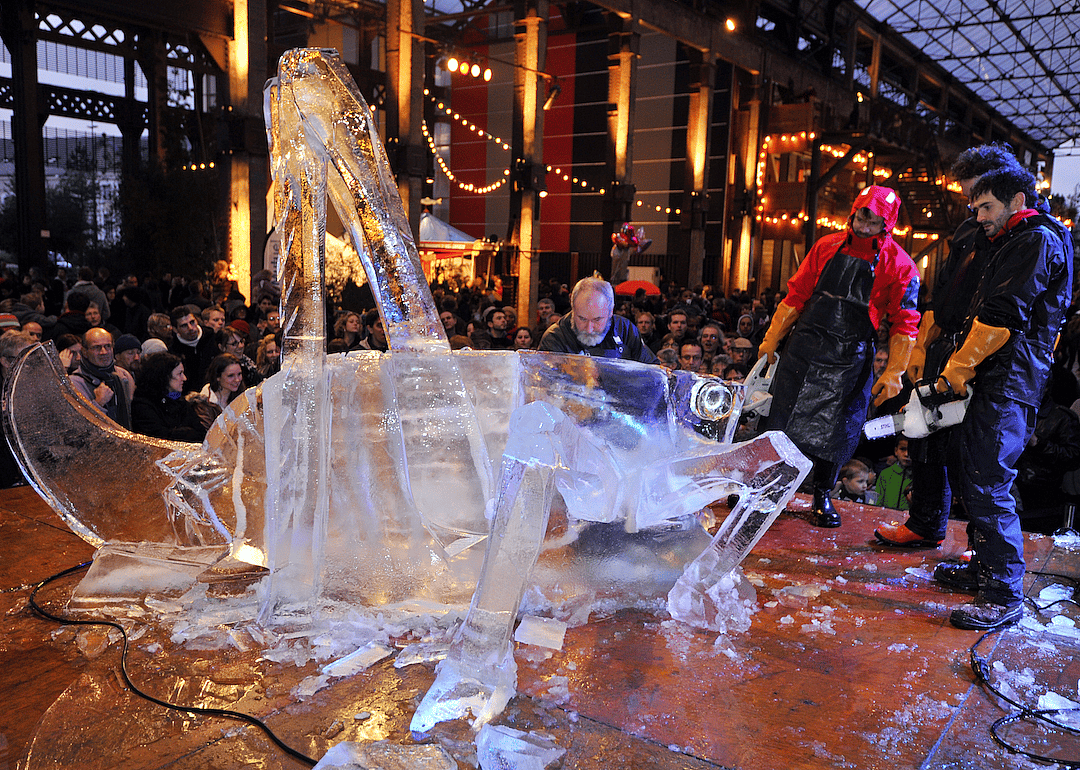 Cricket ice sculpture at the Machines de l'Ile in France