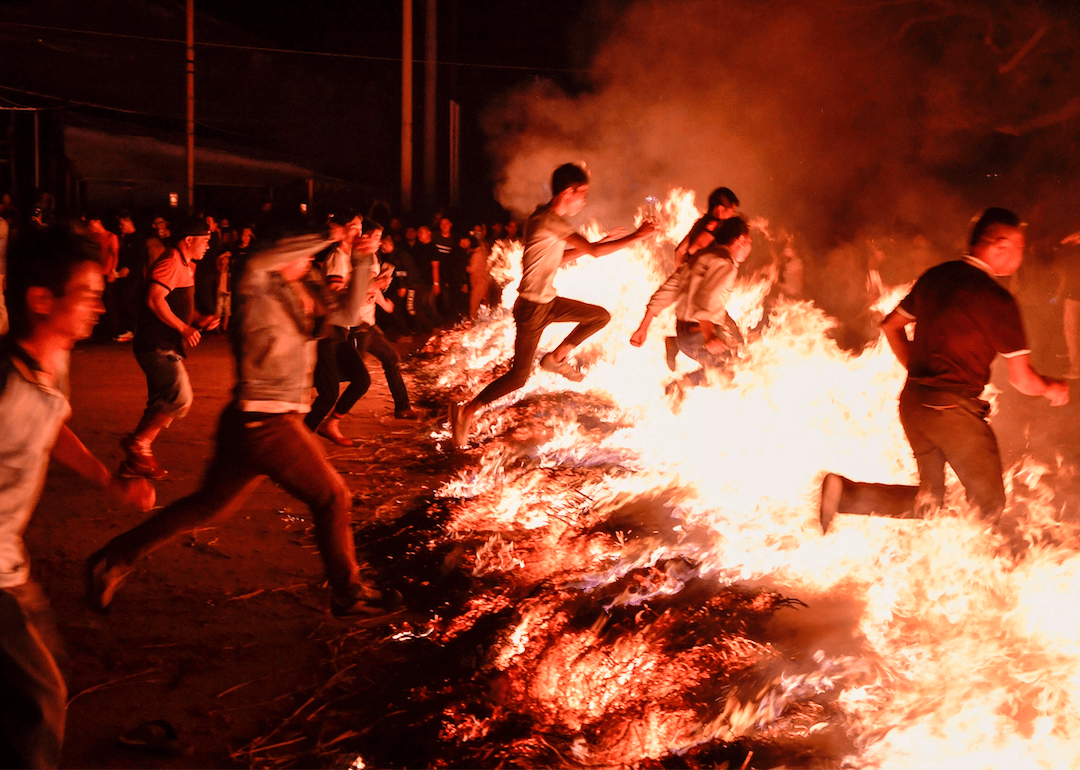 Jumping over the bonfire