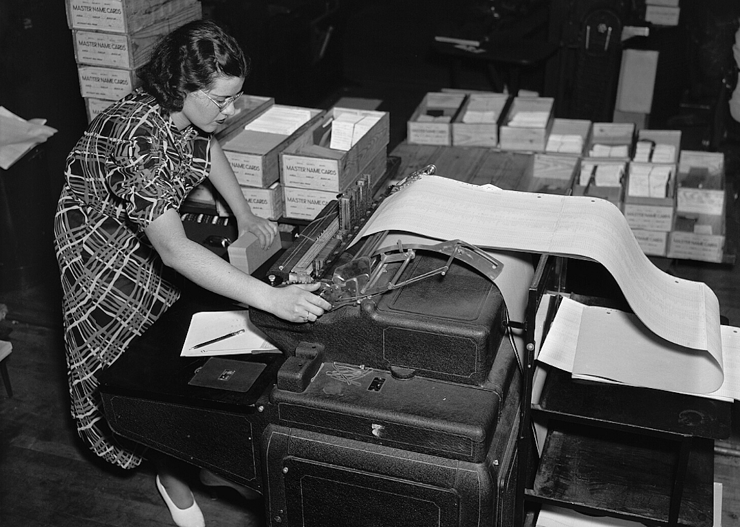 A worker in the Social Security Administration in 1937