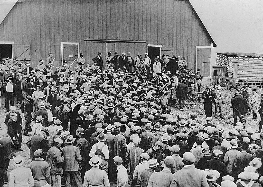 Farmers in Iowa attempt to stop a foreclosure sale in 1935