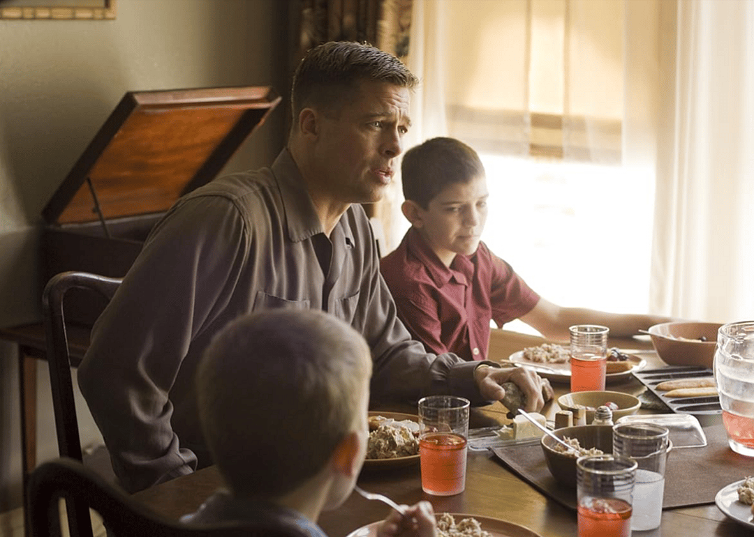 Brad Pitt, Tye Sheridan, and Hunter McCracken in ‘The Tree of Life’.